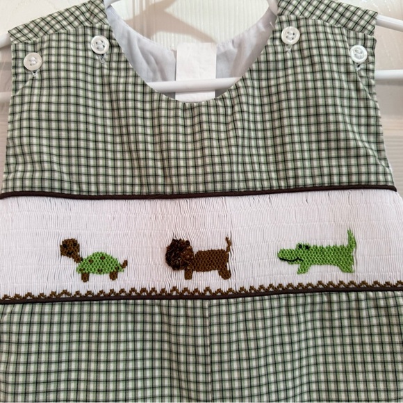 New Gingham Smocked Longalls - Picture 6 of 9